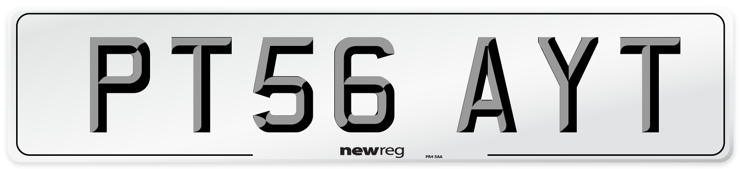 PT56 AYT Number Plate from New Reg